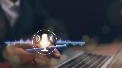 Woman working on her laptop with AI.